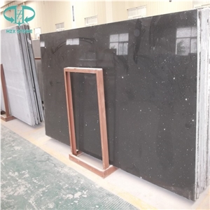Black Quartz Stone Slab,Engineered Stone Slab,Artificial Stone,Solid Surface Top,Silestone