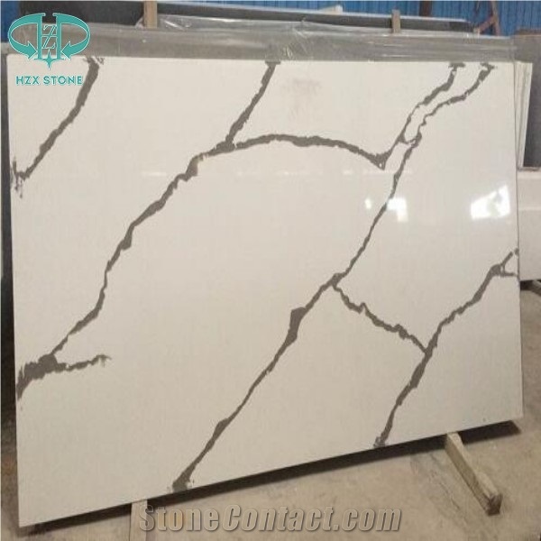 Calacatta Artificial Quartz,Pure White Engineered Quartz Slabs