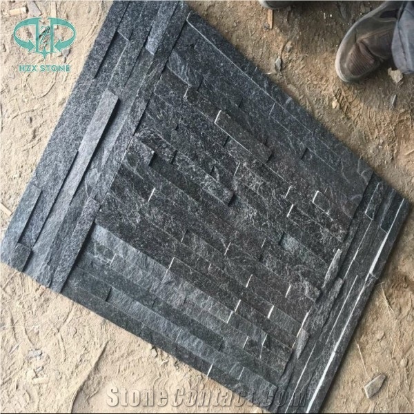 China Black Quartzite Stone, Culture Stone for Feature Wall,Brick Stacked Stone, Ledge Stone