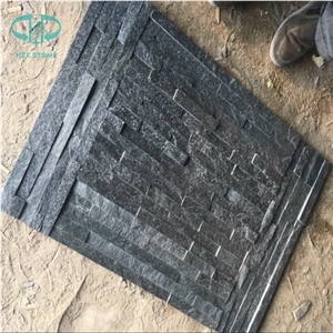 China Black Quartzite Stone, Culture Stone for Feature Wall,Brick Stacked Stone, Ledge Stone