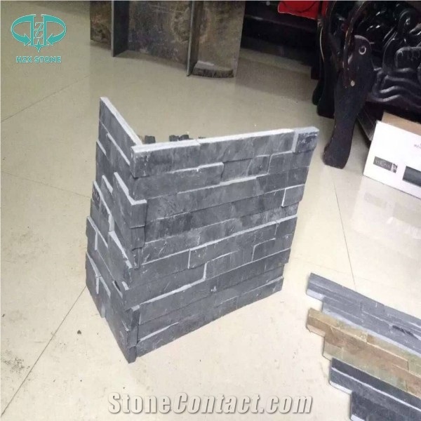 China Black Slate Cultured Stone/Slate/ Veneer Stone Ledges Chinese Cheap Wall Cladding, Stone Wall Veneer Stone,Blue Black Slate Cultural Stone