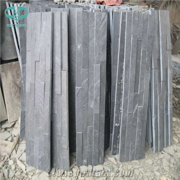 China Black Slate Cultured Stone/Slate/ Veneer Stone Ledges Chinese Cheap Wall Cladding, Stone Wall Veneer Stone,Blue Black Slate Cultural Stone