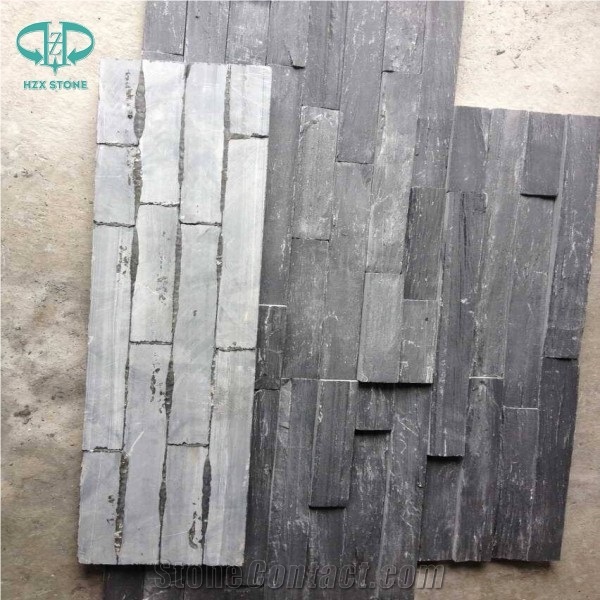 China Black Slate Cultured Stone/Slate/ Veneer Stone Ledges Chinese Cheap Wall Cladding, Stone Wall Veneer Stone,Blue Black Slate Cultural Stone