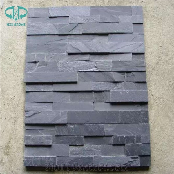 China Black Slate Cultured Stone/Slate/ Veneer Stone Ledges Chinese Cheap Wall Cladding, Stone Wall Veneer Stone,Blue Black Slate Cultural Stone