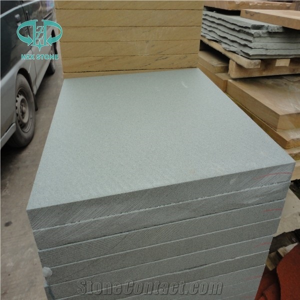 China Green Sandstone Slabs & Tiles, Sandstone Wall/Floor Tiles