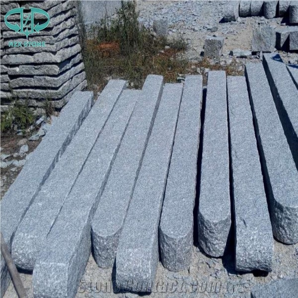 China Light Grey Granite G603 Bushhammered Stair Steps, Treads and Risers, Paving,Garden Stone,Palisade,Bianco Sardo,Silver Grey,Cobbles,Seasame White