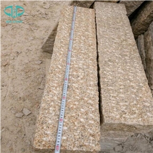 China Yellow Granite G682 Stone Garden & Palisade,Rusty Yellow Granite Stone Pineapple Natural Finished Garden Wall