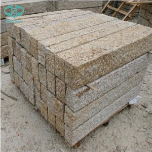 China Yellow Granite G682 Stone Garden & Palisade,Rusty Yellow Granite Stone Pineapple Natural Finished Garden Wall