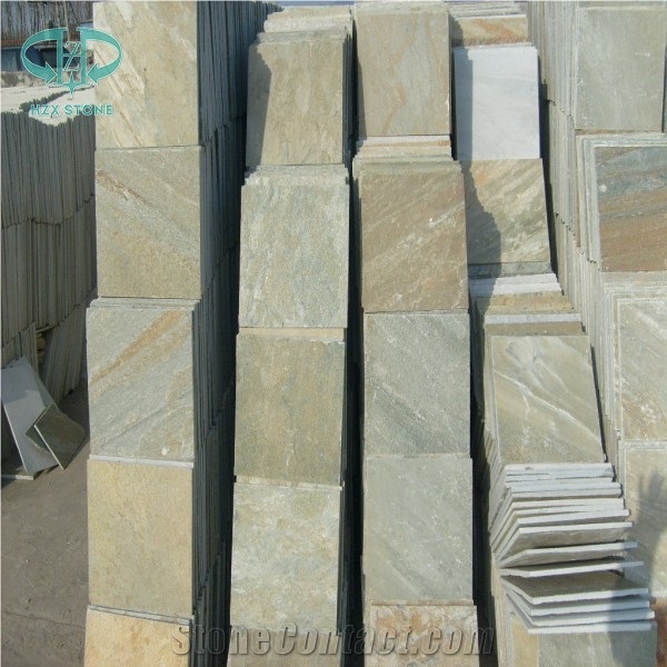 China Yellow Wooden Slate Tile, Yellow Slate Stone, Wooden Slate, Multicolor Slate, Beige Slate, Slate Floor Tile, Slate French Pattern