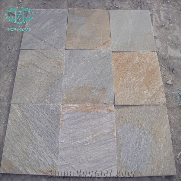 China Yellow Wooden Slate Tile, Yellow Slate Stone, Wooden Slate, Multicolor Slate, Beige Slate, Slate Floor Tile, Slate French Pattern