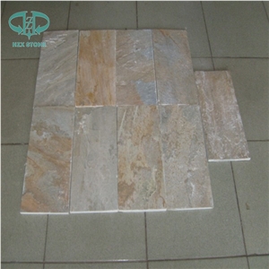 China Yellow Wooden Slate Tile, Yellow Slate Stone, Wooden Slate, Multicolor Slate, Beige Slate, Slate Floor Tile, Slate French Pattern