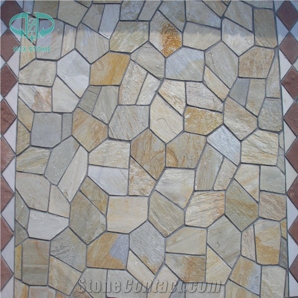 China Yellow Wooden Slate Tile, Yellow Slate Stone, Wooden Slate, Multicolor Slate, Beige Slate, Slate Floor Tile, Slate French Pattern
