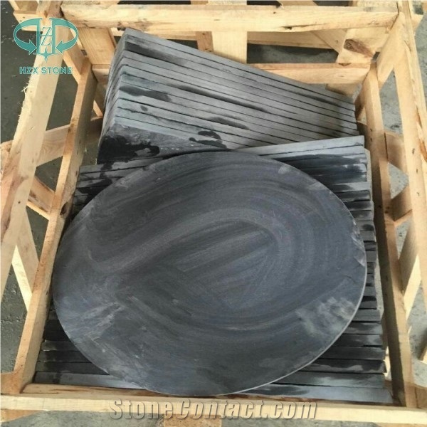 Chinese Black Slate Circle Garden Paving, Green Slate, Blue Slate Slate Patio Pattern, Circle Medallions