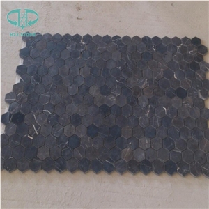 Chinese Dark Emperador Mosaic, Antique Brown Mosaic,Honed Hexagon Mosaic, Stone Mosaic for Floor and Wall