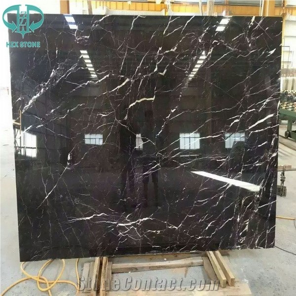 Chinese St. Laurent Black Marble Slabs for Flooring Building Material
