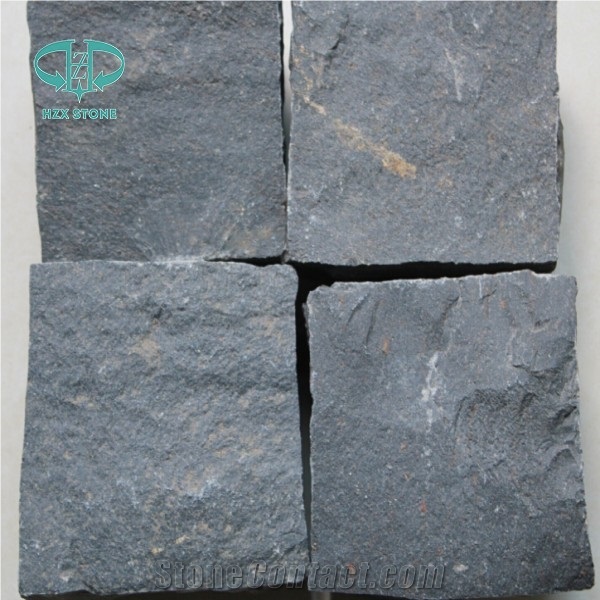 Chinese Zp Black Basalt Cobble Stone,Basalt Cobble Stone Cube Stone,Paving Sets for Country Yard,Road,Square,Patio,Garden,Driveway