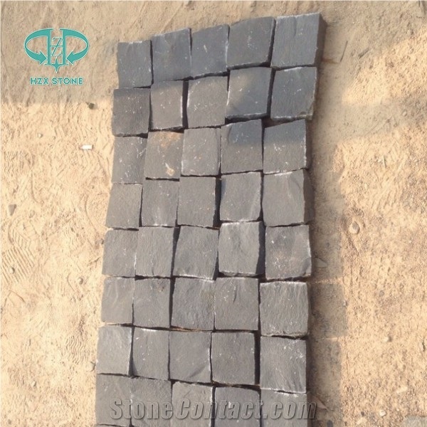 Chinese Zp Black Basalt Cobble Stone,Basalt Cobble Stone Cube Stone,Paving Sets for Country Yard,Road,Square,Patio,Garden,Driveway
