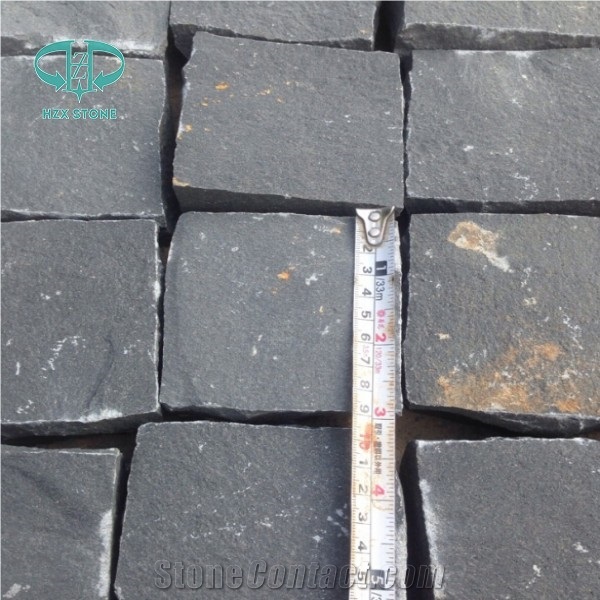 Chinese Zp Black Basalt Cobble Stone,Basalt Cobble Stone Cube Stone,Paving Sets for Country Yard,Road,Square,Patio,Garden,Driveway
