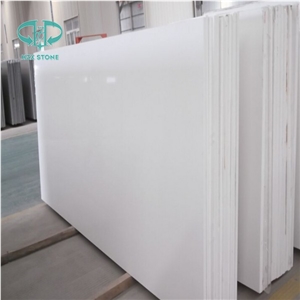 Crystal White Quartz Stone/Solid Surface Engineered Stone Tiles & Slabs for Hotel Kitchen Bathroom Decoration High Gloss and Hardness