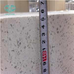 Crystal White Quartz Stone/Solid Surface Engineered Stone Tiles & Slabs for Hotel Kitchen Bathroom Decoration High Gloss and Hardness