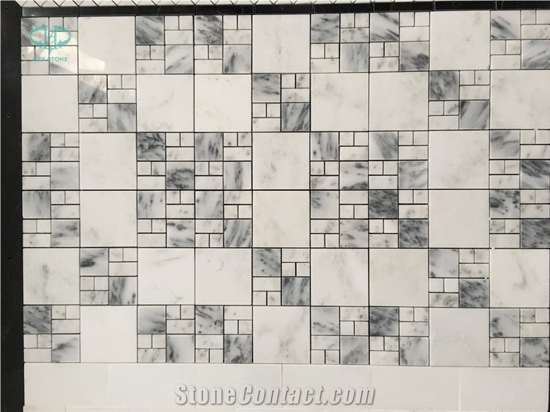Dynasty White Marble Mosaic Tiles,Eastern White Marble Mosaic Tiles,Polished Mosaic Pattern and Tiles,China White Marble Mosaic for Home Decoration