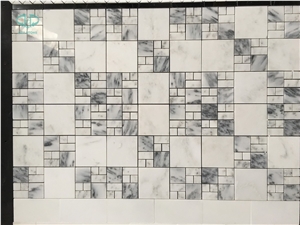 Dynasty White Marble Mosaic Tiles,Eastern White Marble Mosaic Tiles,Polished Mosaic Pattern and Tiles,China White Marble Mosaic for Home Decoration