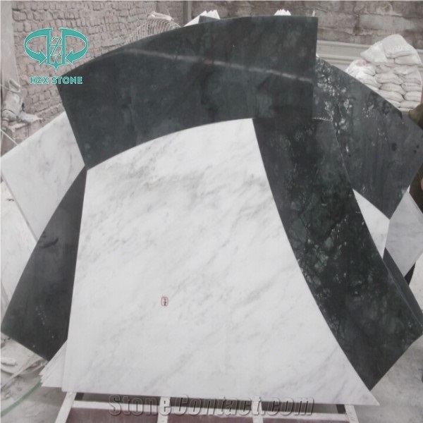 Flooring Pattern, Square Waterjet Medallion,Art Marble Flooring,Multicolor Mesh Mounted,Interior Decoration