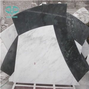 Flooring Pattern, Square Waterjet Medallion,Art Marble Flooring,Multicolor Mesh Mounted,Interior Decoration
