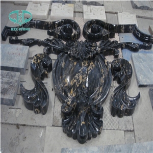 Flooring Pattern, Square Waterjet Medallion,Art Marble Flooring,Multicolor Mesh Mounted,Interior Decoration