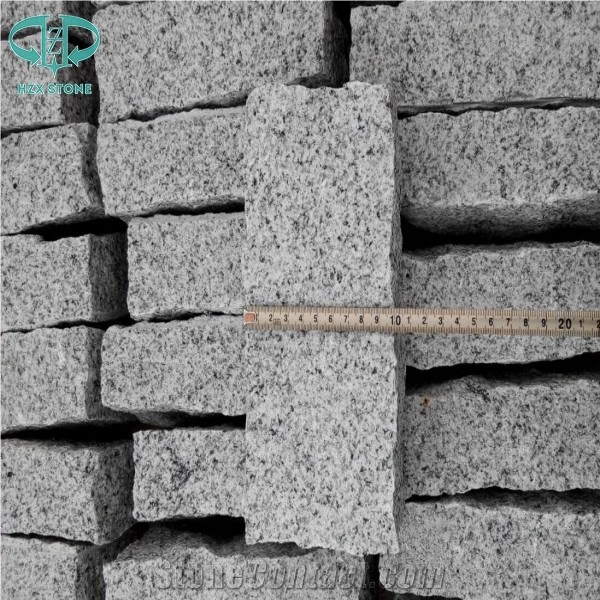 G601 Natural Finished Grey Granite Cubestone,China Grey Granite G601 Cobble Stone,Tumbled Surface