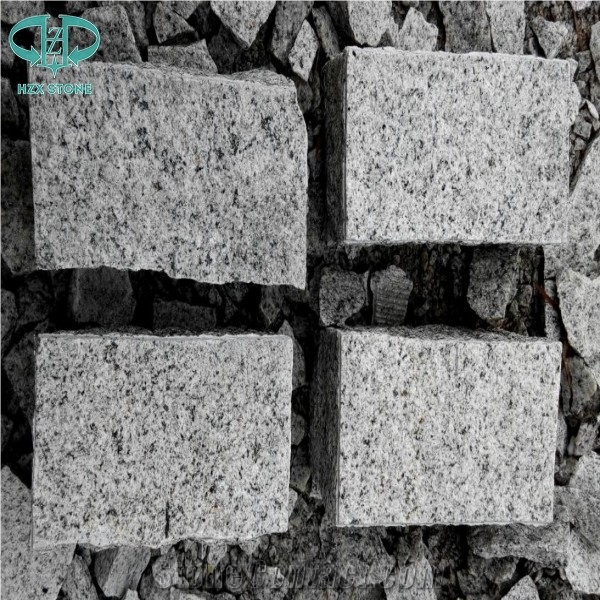 G601 Natural Finished Grey Granite Cubestone,China Grey Granite G601 Cobble Stone,Tumbled Surface