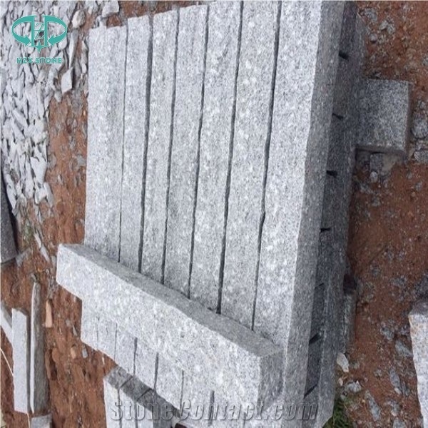 G603 Granite Garden Stone Pillars/China Sesame White Grey Granite Pineappled Palisade Landscaping Stone