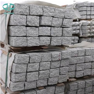 G603 Granite Garden Stone Pillars/China Sesame White Grey Granite Pineappled Palisade Landscaping Stone