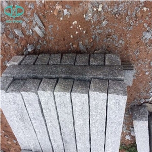 G603 Granite Garden Stone Pillars/China Sesame White Grey Granite Pineappled Palisade Landscaping Stone
