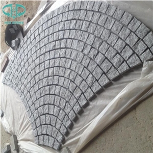 G603 Light Grey Granite Cobble Stone,Cube Stone,Cobblestone,Paving Sets,Fan Shape Cobble Sets,Driveway Walkway Patio Pavers,Landscape Stone,Garden Stepping Pavements,Paving Stone
