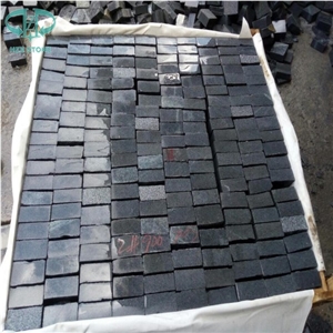 G654 Chinese Granite Cubestone,Padang Dark, Sesame Grey, China Impala Black,Dark Grey Granite Cubestone Pavers,Exterior Pattern for Landscaping Stone,Driveway Paving Cubestone
