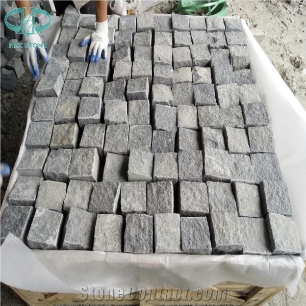 G654 Chinese Granite Cubestone,Padang Dark, Sesame Grey, China Impala Black,Dark Grey Granite Cubestone Pavers,Exterior Pattern for Landscaping Stone,Driveway Paving Cubestone