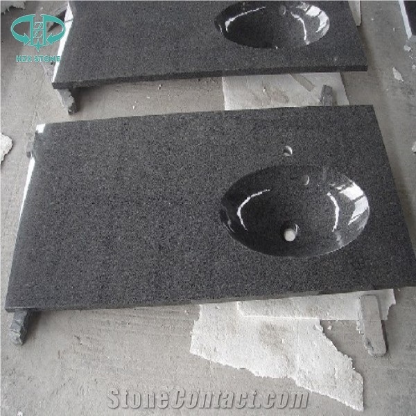 G654,Padang Dark, Sesame Black,Charcoal Black,China Nero Impala,Dark Barry Grey,Nero Impala China,G3554, Dark Grey Granite, Polished Coutertop, Granite Vanity Top, Bathroom Decration