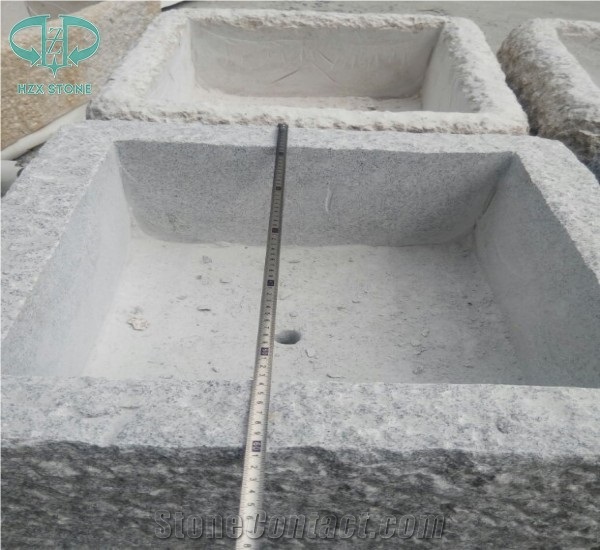 G682 Flower Pot,Rustic Yellow, G603 Light Grey Flower Pot Granite Garden Flower Pots,Exterior Decoration