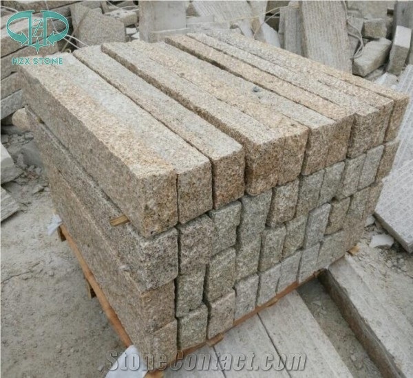 G682 Granite Kerbstones,China Yellow Rustic, Padang Giallo,Golden Sand,Sunset Gold Pineappled Yellow Granite for Landscaping Kerbstone/Building Stones/Road Stone