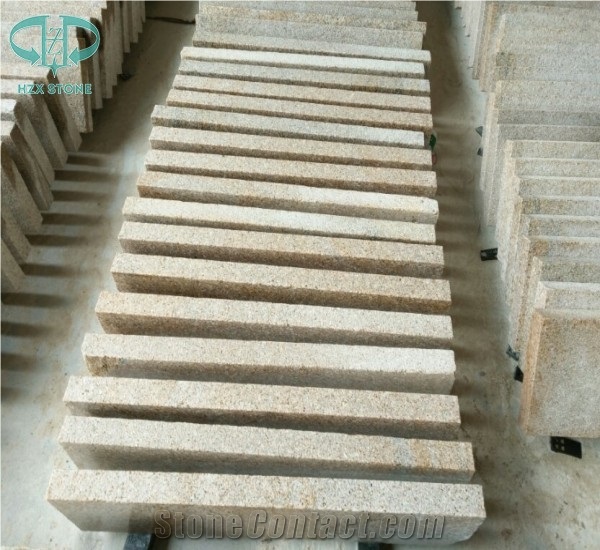 G682 Granite Kerbstones,China Yellow Rustic, Padang Giallo,Golden Sand,Sunset Gold Pineappled Yellow Granite for Landscaping Kerbstone/Building Stones/Road Stone