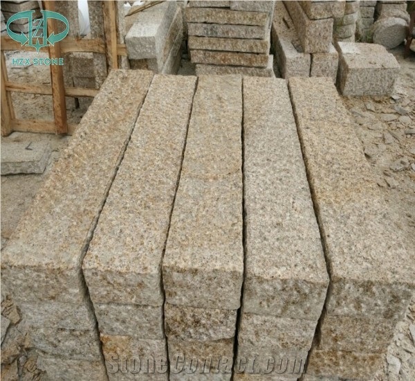 G682 Granite Kerbstones,China Yellow Rustic, Padang Giallo,Golden Sand,Sunset Gold Pineappled Yellow Granite for Landscaping Kerbstone/Building Stones/Road Stone