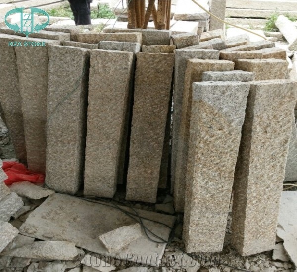 G682 Granite Kerbstones,China Yellow Rustic, Padang Giallo,Golden Sand,Sunset Gold Pineappled Yellow Granite for Landscaping Kerbstone/Building Stones/Road Stone