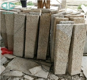 G682 Granite Kerbstones,China Yellow Rustic, Padang Giallo,Golden Sand,Sunset Gold Pineappled Yellow Granite for Landscaping Kerbstone/Building Stones/Road Stone