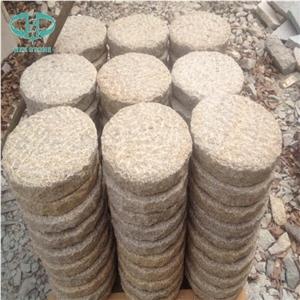 G682 Granite,Misty Rusty Yellow, Giallo Rusty, Desert Gold,Giallo Fantasia,Giallo Ming, Giallo Rustic, Gold Leaf China, Golden Peach, Padang Amarillo Flames Bush Hammered Pineapple Pavers