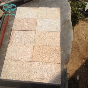 G682 Granite,Misty Rusty Yellow, Giallo Rusty, Desert Gold,Giallo Fantasia,Giallo Ming, Giallo Rustic, Gold Leaf China, Golden Peach, Padang Amarillo Flames Bush Hammered Pineapple Pavers