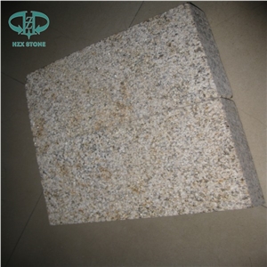 G682 Granite Mushroom Stone, Yellow Granite Mushroomed Cladding, Rusty Yellow Granite Wall Cladding, Rustic Stone Covering