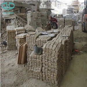 G682 Yellow Granite Cube Stone & Pavers, Paving Tile, Cubic, Flooring Tile, Cobble Stone
