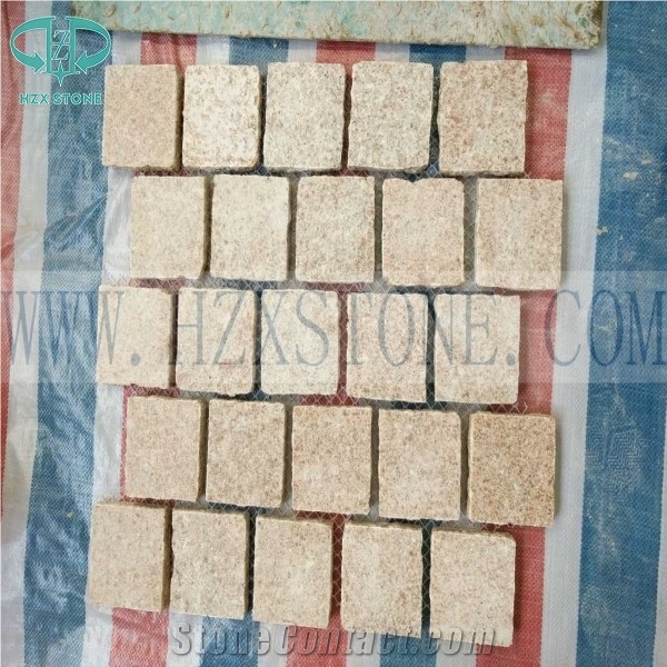 G682 Yellow Granite Cube Stone & Pavers, Paving Tile, Cubic, Flooring Tile, Cobble Stone