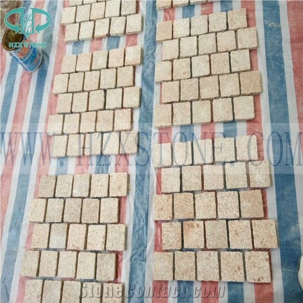 G682 Yellow Granite Cube Stone & Pavers, Paving Tile, Cubic, Flooring Tile, Cobble Stone